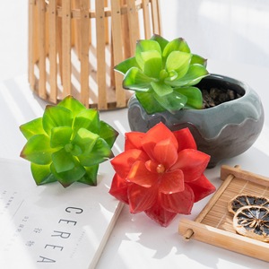 Flor Artificial de CallaFloral, Suculenta, Roja y Verde, de PVC y Goma Suave, Rama Individual, Decoración para Bodas - Product Image 1