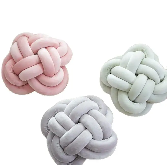 new design custom colorful round knot pillow cushions home decor for baby pillow-