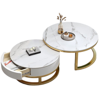Table basse de style nordique haut de gamme, luxe léger, tendance, pour salon domestique, petit appartement, simple et circulaire