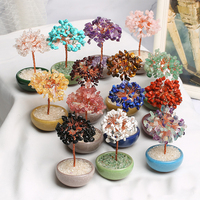 Árbol de la suerte para decoración del hogar, árbol de la suerte, árbol de la buena suerte, Gema de cristal Natural, colección artesanal