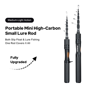 釣り竿 1.5m/1.8m カーボン 超短 ミニ ルアーフィッシングロッド テレスコピック ポータブル ミニ BFS ロッド - Product Image 2
