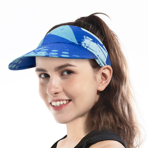 Haute qualité femmes demi vide haut queue de cheval casquette motif personnalisé pare-soleil pour <span class=keywords><strong>Golf</strong></span> Tennis cyclisme Sports de plein air - Product Image 1