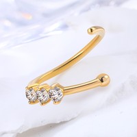 Toposh Blumen herz 9 Karat Massiv gold Bauchnabel Nabel Klar CZ Labret Knorpel Tragus Daith Ohr stecker Nasenring Piercing