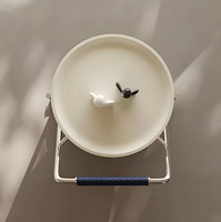 Table d'appoint roulante de luxe italienne, style moderne minimaliste crème pour salon