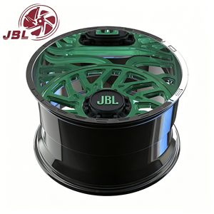 Jante tout-terrain forgée 18-26 pouces, finition vert cristal brossé, face fermée, multi-rayons, lèvre et moyeu noirs, robuste, style rétro, pour 4x4 et SUV - Product Image 3