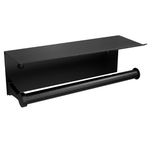 Organisateur de rangement multifonctionnel pour salle de bain, porte-rouleau de papier toilette en aluminium étanche pour hôtel, grand porte-mouchoirs - Product Image 1
