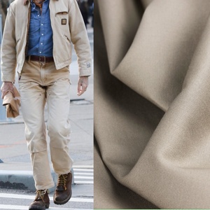 100% algodón TALADRO PANTALONES TELA 10*10 450 g/m Sarga de peso pesado/chino/tela tejida de perforación Venta al por mayor Chaqueta elástica Tela Spandex - Product Image 4