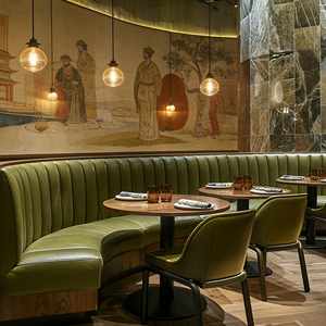 Meestverkochte Zuid-Amerikaanse restaurantmeubelen, leren restauranttafel en -stoelen, cafémeubilair - Product Image 4
