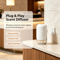 Diffuseur d'arômes compact pour la maison, 40 ml, à suspendre au mur, en verre, sans eau, avec bouton mécanique, lumière LED, alimentation basse tension 5V