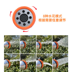 Boquilla de lavado de autos Huabangshi, pistola de pulverización de 8 funciones con pulsador, patrones variables para lavado de autos y jardinería - Product Image 1