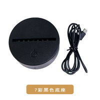 Base de veilleuse acrylique 3D LED tactile USB chargeant la base de veilleuse de télécommande colorée
