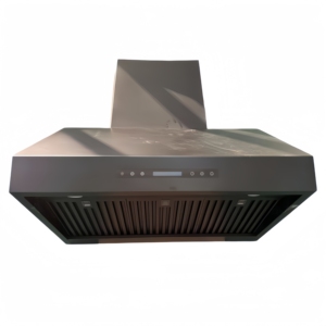 36 Inch 1000m/hr Electric Outdoor Range Hood Wall Mount Remote Control 3-Speed LED <b>Lights</b> Hotel Household Use Black Stainless - Product Image 1