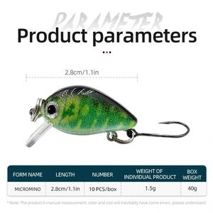 10 Uds Mini Crankbait Señuelos de Pesca Kits Swimbait cebos duros Minnow Wobble Crank señuelos para pesca de trucha lubina - Product Image 6