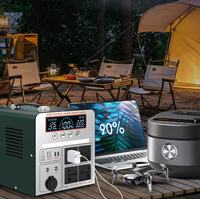 Station d'alimentation portable LiFePO4 500W 378Wh pour extérieur - Générateur solaire à charge rapide avec prises AC et démarreur de batterie pour camping, camping-car et maison