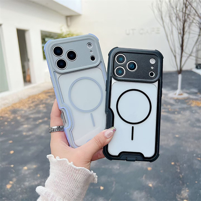 4 in 1 Airbag Shockproof 360 Full Cover Heavy Duty Magnetic Defender Phone Case for iPhone 17 Pro Max 18 16 15 14