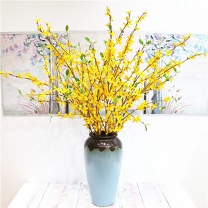 Cành Hoa Nhài Lụa Màu Vàng Nhân Tạo Cành Hoa <span class=keywords><strong>Forsythia</strong></span> Giả Để Cắm Bình Hoa Trang Trí Đám Cưới Văn Phòng Phòng Phòng Sắp Xếp - Product Image 6