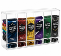 Vente en gros usine : Boîte de présentation en acrylique à 6 emplacements pour boosters et cartes de collection TCG, pour présentation sur comptoir de vente au détail