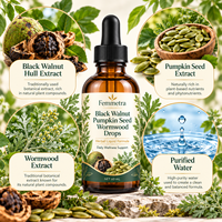 Complément Liquide Herbal en Gouttes de Noyer Noir, Graines de Citrouille et Absinthe, Marque Blanche, Bien-être Botanique, Fourniture en Gros OEM