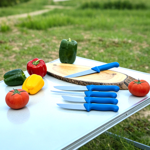 Ensemble de couteaux de camping en acier inoxydable portable Pp 2 Chef 2 Butcher 1 Boning Knife avec sac de transport pour la viande, les fruits, la cuisine, la maison, l'extérieur - Product Image 5