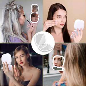 Trending Portable <b>LED</b> Cosmetic <b>Mirror</b> Intelligent Touch Control Infinite Dimming Logo Pocket <b>LED</b> With Light <b>Makeup</b> <b>Mirror</b> - Product Image 2