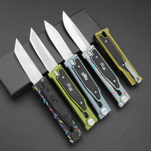 Couteau pliant à gravité extérieur professionnel D2 lame en acier couteau de poche de survie en aluminium CNC G10 poignée Camping chasse EDC - Product Image 1