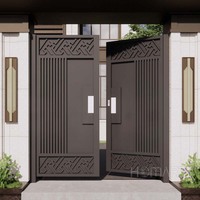 Dernière conception de porte battante principale coulissante automatique en aluminium pour la maison ou l'appartement