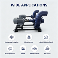 Pompa Irigasi Pertanian Pompa Air 12 Inch Pompa Air Diesel 35HP Unit Aliran Campuran Mobile untuk Irigasi Pertanian Lahan Pertanian