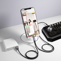 Cable de Audio OTG 2 en 1, Cable de Grabación de Tarjeta de Sonido Micro USB Tipo C a Tipo C de 8 Pines con Carga para Transmisión en Vivo