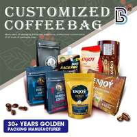 Kemasan Kopi Lebei Packing Resealable, Kantong Ziplock Berdiri untuk Pengemasan Makanan dengan Katup