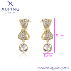 Pendientes de Lazo Dulce de <span class=keywords><strong>Xuping</strong></span> Jing Jing <span class=keywords><strong>Jewelry</strong></span>, Aretes Modernos para Mujer para Bodas y Cumpleaños, <span class=keywords><strong>Material</strong></span> de Aleación X000801715 - Product Image 3