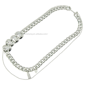 Double <b>Cuban</b> <b>Chain</b> Bead <b>Chain</b> Decorative Necklace Accessory Pendant, Personalized Babes Stacked Collarbone <b>Chain</b> Tanjing - Product Image 5