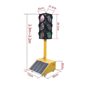 Semáforos Solares LED con Trípode, Sistema de Señalización Portátil para Control de Tráfico Temporal en Obras Viales - Product Image 2