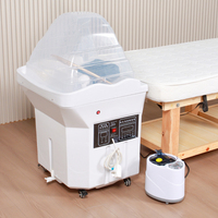 Matériel de salon de beauté : Bac à shampoing avec réservoir d'eau de 60 litres, chaise et bassin de lavage pratique pour spa capillaire japonais