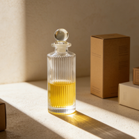 Bouteille d'aromathérapie réutilisable 200 ml, bouteille en verre d'aromathérapie vintage gaufrée avec boîte personnalisée