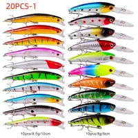 Umpan Pancing Baru Umpan Keras Minnow Wobbler Crankbaits Kit Warna Campuran Kail Treble Perlengkapan Pancing Set Umpan Keras