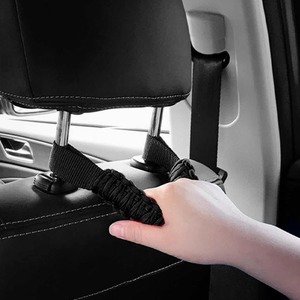 Poignée de maintien pour siège arrière de voiture en paracorde tressé universel en nylon, accoudoir de sécurité pour appuie-tête, noir, rouge, bleu, jaune, vert - Product Image 4