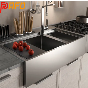Popolare su misura controsoffitto del quarzo interi mobili da cucina con isola rossa e legno automatico armadio da cucina - Product Image 6