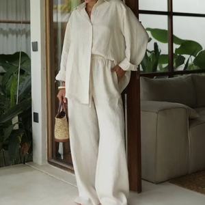 New Loose Long-sleeved Shirt <b>Pants</b> Women's Casual Set of 2 Sets Fashion - Product Image 3