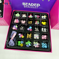 Kit de fabrication de bracelet à breloques pour filles avec boîte de rangement à compartiment licorne, kit de fabrication de bijoux artisanat perles cadeaux jouet pour filles