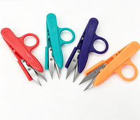 TC-801 Tijeras pequeñas de plástico coloridas con protector de dedos para hilo, punto de cruz y herramientas de costura