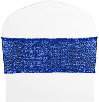 Bande de chaise de mariage en polyester à paillettes extensible pour banquet, fête d'anniversaire, décoration de la maison, hôtel
