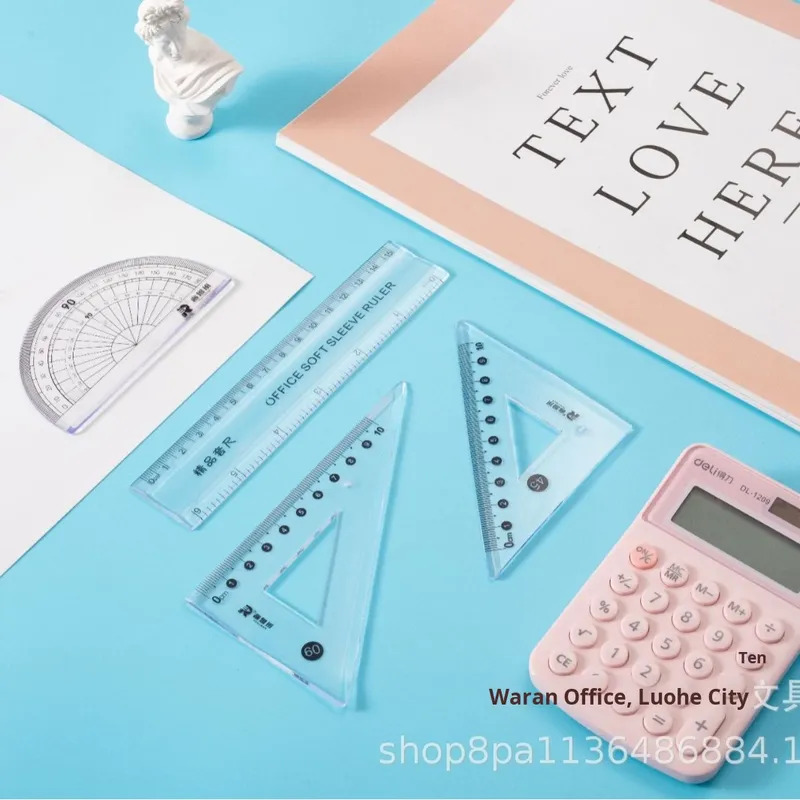 Transparent Plastic Math Geometry Kit Measuring