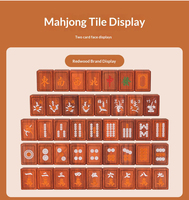 Tuiles de Mahjong en Bois de Redwood Premium, Grandes, pour un Jeu Complet à Domicile, avec Boîte de Rangement en Bois et Jetons de Comptage