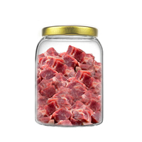 JM Contenants de stockage en verre de grande capacité 1 litre 2 litres pour le stockage des aliments Bouteille Pot avec couvercle en métal