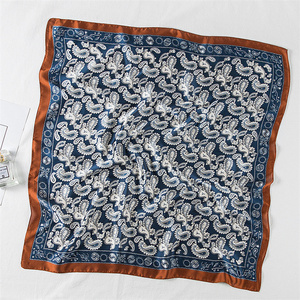 Thời trang hôi tùy chỉnh Bohemia in kỹ thuật số 70x70cm Satin chiếc khăn vuông phụ nữ sang trọng thanh lịch quấn khăn khăn choàng - Product Image 3