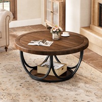 Table basse moderne de petite taille, plateau en bois, structure en métal, meubles écologiques pour la maison, salon, salle à manger, hôtel, facile à nettoyer, garantie 1 an