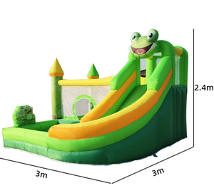Château <span class=keywords><strong>gonflable</strong></span> sur le thème de la <span class=keywords><strong>grenouille</strong></span> avec toboggan pour enfants, petit trampoline d'extérieur pour jeux à domicile, équipement de terrain de jeu pour fêtes - Product Image 4