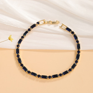 Fancy Light Luxury Zircon <b>Bracelet</b> Gold Plated Geometric Diamond Set Women's Jewelry Gift - Product Image 4