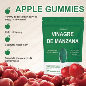 50 Unidades de Gomitas VINAGREDE <span class=keywords><strong>MANZANA</strong></span>, Sabor Delicioso, Apoya el Metabolismo y la Energía, Ayuda a la Limpieza, Vegano, Sin Gluten, Sin Lácteos - Product Image 4