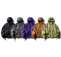 Veste en nylon ripstop enduit pour homme, style Gorpcore, coupe décontractée, ourlet ajustable, coupe-vent fonctionnel, printemps, logo personnalisé